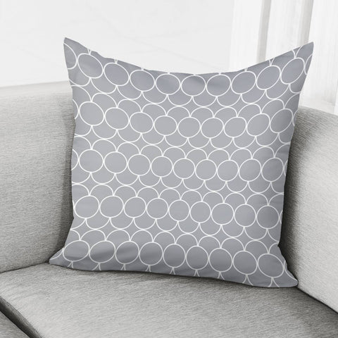 Image of Grey Circles Pattern Pillow Cover