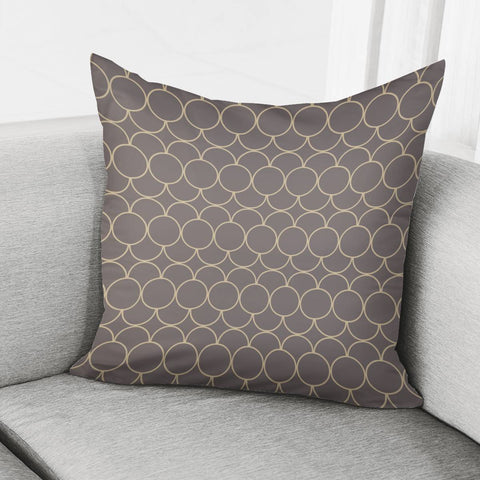 Image of Brown Beige Circles Pattern Pillow Cover