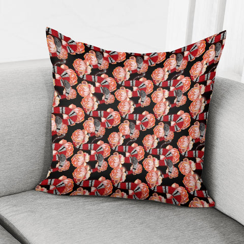 Image of Snake And Flowers Pillow Cover