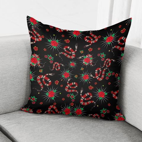 Image of Snake And Flowers Pillow Cover