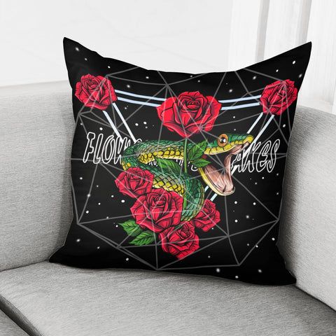 Image of Flowers And Snakes Pillow Cover