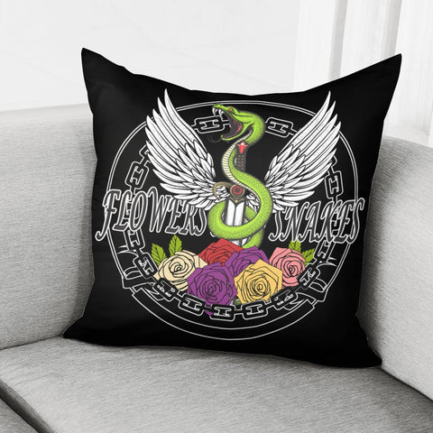 Image of Flowers And Snakes Pillow Cover