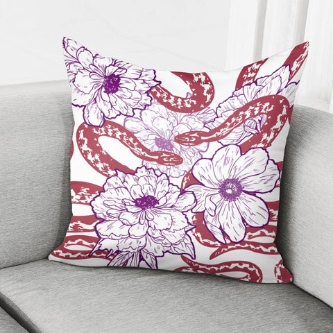 Image of Flowers And Snakes Pillow Cover