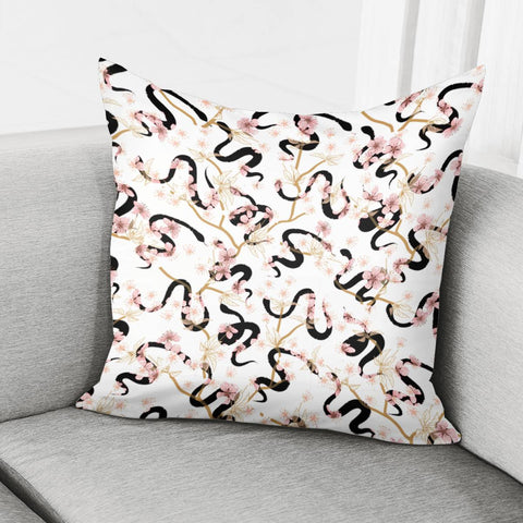 Image of Snake And Flower Pillow Cover