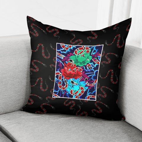 Image of Snake And Flower Pillow Cover