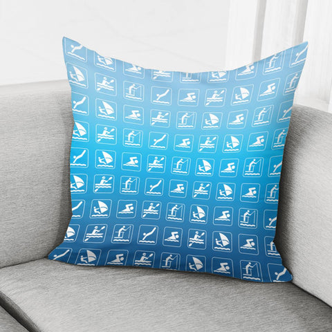 Image of Signs On Light Blue Pillow Cover