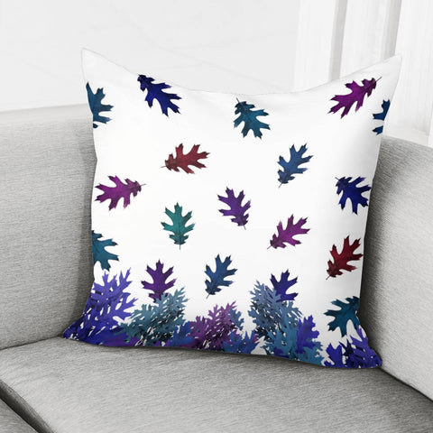 Image of Blue Purple Leaves Pillow Cover