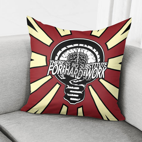 Image of Edison And Mountains And Brain And Light Bulbs And Fonts Pillow Cover