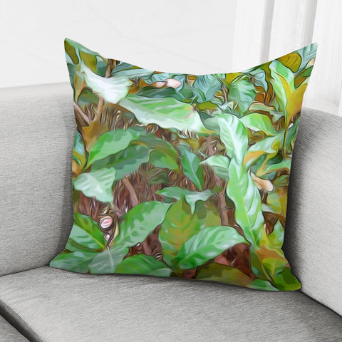 Image of Green Leaves Pillow Cover