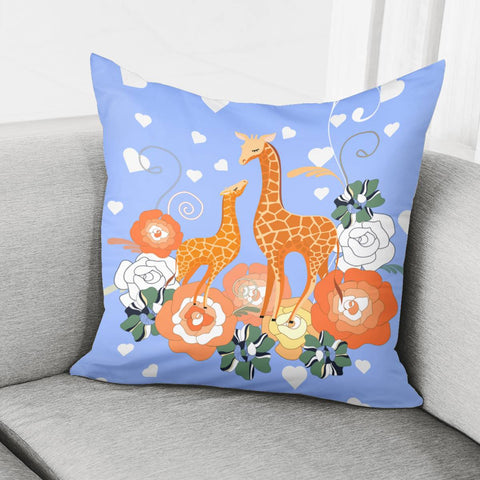 Image of Giraffe Mother And Child Pillow Cover