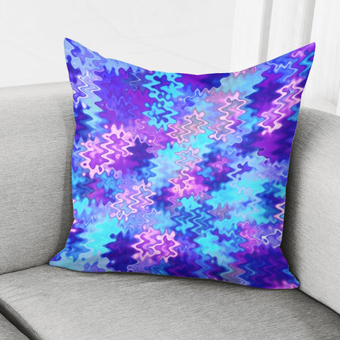 Image of Blue Purple Marble Waves Pillow Cover