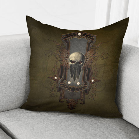 Image of Awesome Creepy Skull Pillow Cover