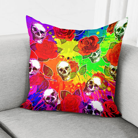 Image of Color And Skul Pillow Cover