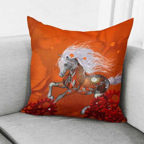Image of Wonderful Steampunk Horse Pillow Cover