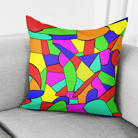 Image of Abstract Neon Mosaic Pillow Cover