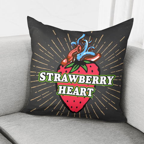 Image of Strawberry And Heart Pillow Cover