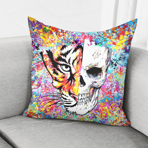 Image of Animals And Skull  Pillow Cover