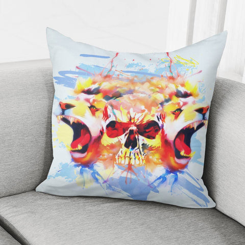 Image of Lion And Skull Pillow Cover