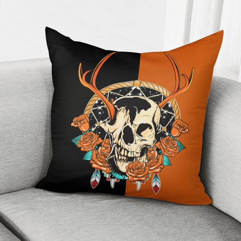 Image of Deer And Skull Pillow Cover