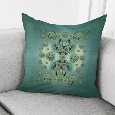 Image of Tree In Golden Meditative Frames Pillow Cover