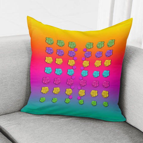 Image of Roses In  Stunning Rainbows Pillow Cover