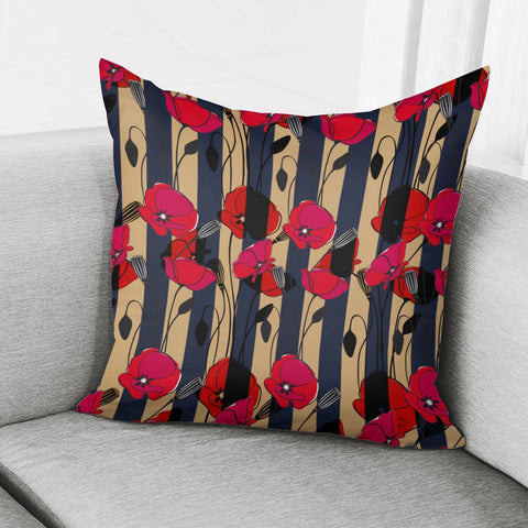 Image of Watercolor Poppies Pillow Cover