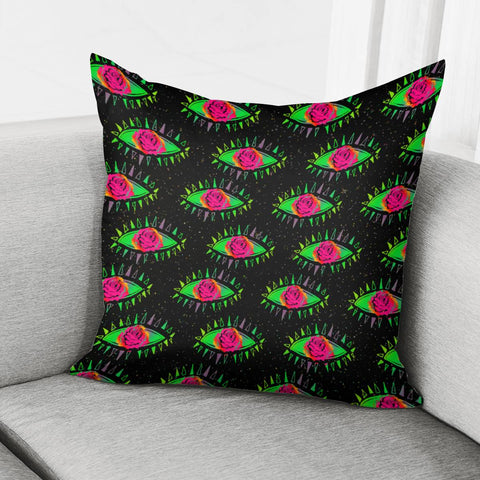 Image of Flowers And Eyes Pillow Cover