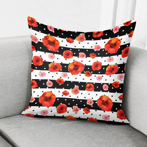 Image of Watercolor Poppies Pillow Cover