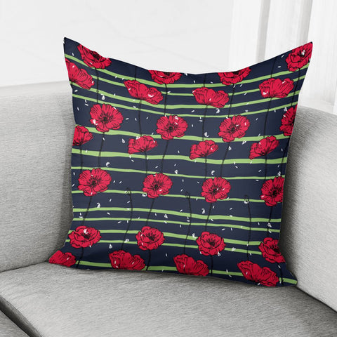 Image of Watercolor Poppies Pillow Cover