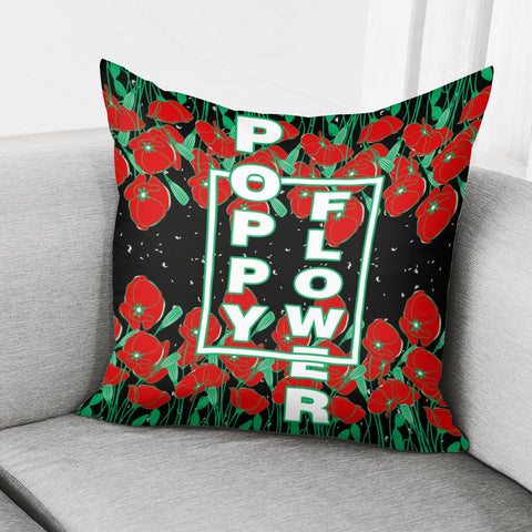 Image of Watercolor Poppies Pillow Cover