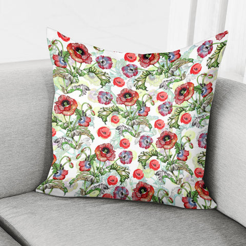 Image of Poppy Flower Pillow Cover