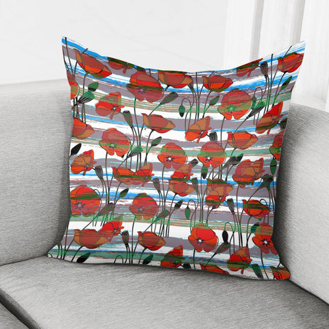 Image of Poppy Flower Pillow Cover