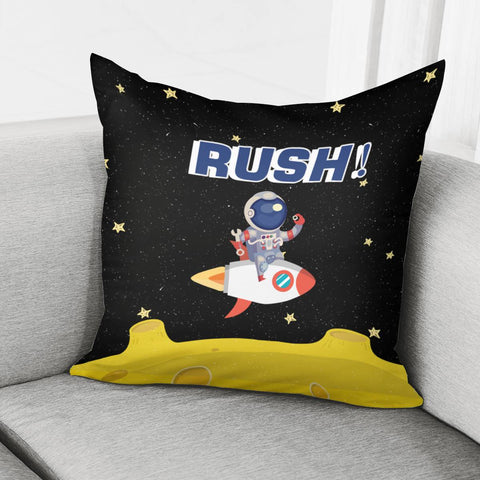 Image of Fun Cartoon Rocket Pillow Cover