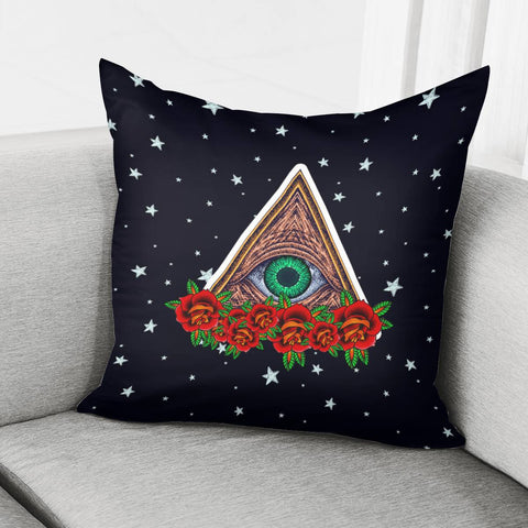 Image of Flowers And Eyes Pillow Cover