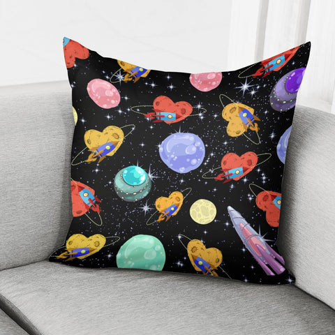 Image of Fun Cartoon Rocket Pillow Cover