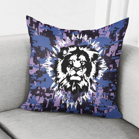 Image of Lion And Camouflage And Animals And Textures Pillow Cover