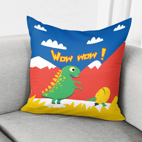 Image of Cartoon Dinosaur Pillow Cover