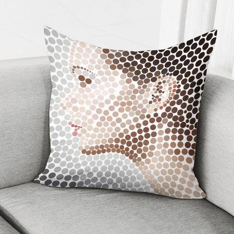 Image of Profile Face Pointillism Art Pillow Cover