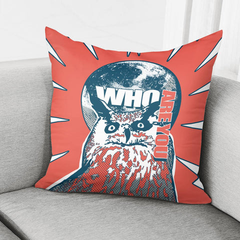 Image of Owl And Moon And Lightning And Font Pillow Cover