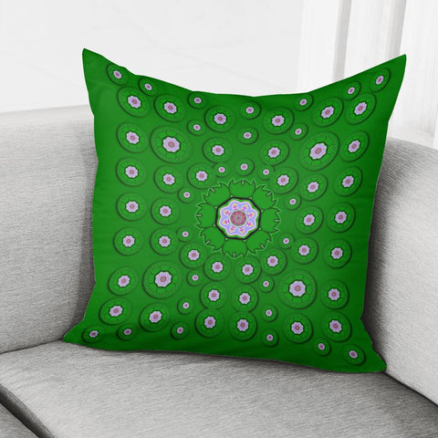 Image of Stars Of Bleeding Hearts In Green Pillow Cover