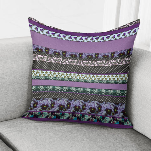 Image of Flower Stripes Pillow Cover