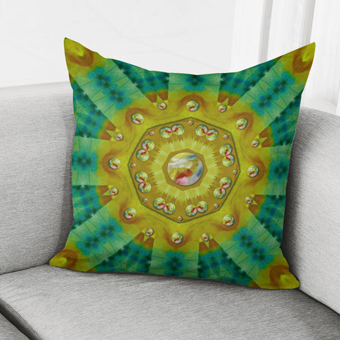 Image of Mandala In Peace And Feathers Pillow Cover