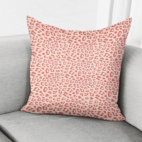 Image of Living Coral White Leopard Print Pillow Cover