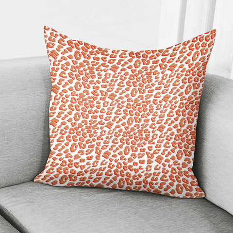 Image of Living Coral Leopard Print Pillow Cover