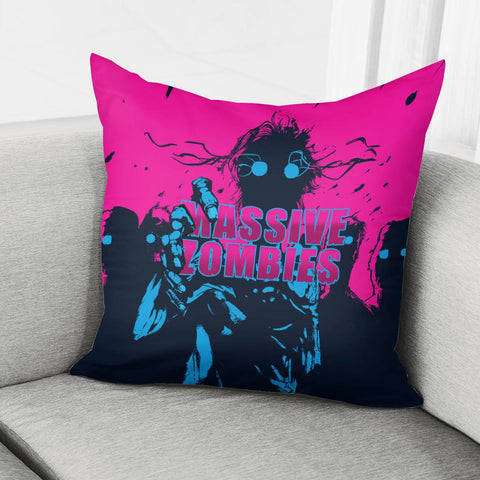 Image of Zombies And Explosions And Rays And Fonts Pillow Cover