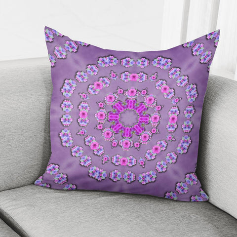 Image of Beautiful Floral-Wreaths And Flowers Around The Earth Pillow Cover