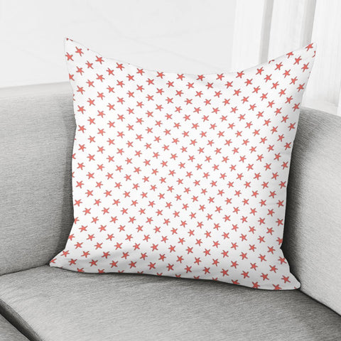 Image of Starfish Pattern On White Pillow Cover