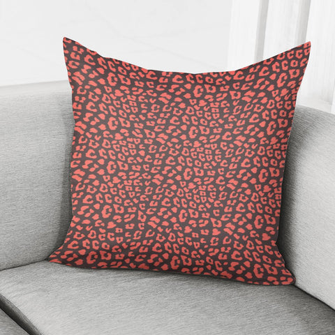 Image of Living Coral Leopard Pattern Pillow Cover