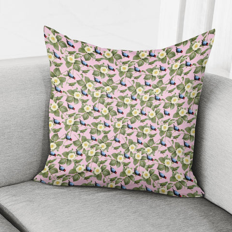 Image of White Camellia And Birds 3 Pillow Cover