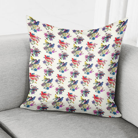 Image of Flowers And Birds Pillow Cover